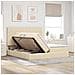 Letto con luci a strisce a LED Crema 180 x 200 cm Tessuto - Foto miniatura 5