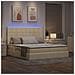 Letto con luci a strisce a LED Crema 180 x 200 cm Tessuto - Foto miniatura 6