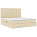 Letto con luci a strisce a LED Crema 180 x 200 cm Tessuto - Foto miniatura 7