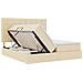 Letto con luci a strisce a LED Crema 180 x 200 cm Tessuto - Foto miniatura 9