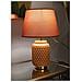 Lampada Da Tavolo Square Arancione In Ceramica Con Paralume In Tessuto — Ø 28 Cm - Foto miniatura 5