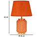 Lampada Da Tavolo Square Arancione In Ceramica Con Paralume In Tessuto — Ø 28 Cm - Foto miniatura 6
