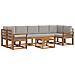 Set di divani da esterno 8 pcs Grigio Naturale e Chiaro - Foto miniatura 1