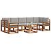 Set di divani da esterno 8 pcs Grigio Naturale e Chiaro - Foto miniatura 3
