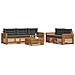 Set di divani da esterno con cuscino 6 pcs Naturale e Antracite - Foto miniatura 3