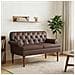 Loveseat con bottoni imbottiti Marrone 120 x 65 x 77 cm - Foto miniatura 2