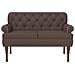 Loveseat con bottoni imbottiti Marrone 120 x 65 x 77 cm - Foto miniatura 3