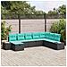 Set Divano da Giardino 8 pz Nero polyrattan - Foto miniatura 5