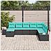 Set Divano da Giardino 8 pz Nero polyrattan - Foto miniatura 8