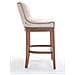 Sgabello Legno Lakewood Antico-Chiaro - Sgabello Alto Vintage in Tessuto - Sedia Bar Chesterfield con Poggiapiedi Alt. 74 cm Crema - Foto miniatura 3