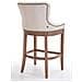 Sgabello Legno Lakewood Antico-Chiaro - Sgabello Alto Vintage in Tessuto - Sedia Bar Chesterfield con Poggiapiedi Alt. 74 cm Crema - Foto miniatura 4