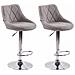 2X Sgabelli Design Lazio in Tessuto - Sedie Cucina Girevoli e Regolabili (83-104 cm) con Poggiapiedi I Sgabelli Bar Imbottiti (2 Pezzi) Grigio - Foto miniatura 1