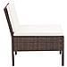 Set Divani Da Giardino 3 Pz Con Cuscini In Polyrattan Marrone - Foto miniatura 2