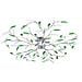 Lampadario Foglie E Bracci In Cristallo Acrilico 5 E14 Verde - Foto miniatura 2