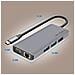 Hub Usb-c 3x Usb 1x Hdmi 1x Vga 1x Ethernet 1x Usb-c 1x Microsd /sd Grigio - Foto miniatura 6
