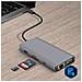 Hub Usb-c 3x Usb 1x Hdmi 1x Vga 1x Ethernet 1x Usb-c 1x Microsd /sd Grigio - Foto miniatura 7