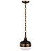 Mini Sospensione A Soffitto A 1 Luce A Cupola In Ottone Antico, Nero, E27 - Foto miniatura 1