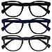 Pop 3 Pack Retro Rotonda Regolare Matt Nero Blu Grigio Delle Donne Degli Uomini Occhiali Da Lettura Primavera Cerniere Rrr2-137 100 - Foto miniatura 1