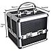 Igadgitz Casa U7037 - Alluminio Compone La Cassa Up Caso Cosmetico Caso Duro Di Vanit Make Up Box Beauty Case - 4 X Pieghevole Vassoi Larger Fondo Del Comparto Carry Handle - Nero - Piccolo - Foto miniatura 3
