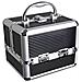 Igadgitz Casa U7037 - Alluminio Compone La Cassa Up Caso Cosmetico Caso Duro Di Vanit Make Up Box Beauty Case - 4 X Pieghevole Vassoi Larger Fondo Del Comparto Carry Handle - Nero - Piccolo - Foto miniatura 1