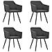 Sedie Da Pranzo 4 Pz Grigio Scuro In Tessuto - Foto miniatura 1