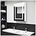 Armadietto Bagno con Specchio e LED Bianco Lucido 50x13x70 cm - Foto miniatura 4