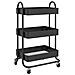 Carrello A 3 Livelli Nero 43x34x79 Cm In Acciaio - Foto miniatura 2
