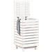 Cesto Per Bucato Bianco 44x44x76 Cm Legno Massello Pino - Foto miniatura 3