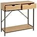 Consolle Con 2 Cassetti In Metallo E Legno Mobile Salvaspazio 80 X 30 X 75 Cm - Foto miniatura 1