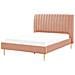 Letto Velluto Marville 140 X 200 Cm Rosa Pesca - Foto miniatura 3