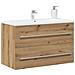 Mobile Lavabo Bagno Artigianale 80x38,5x48 cm Legno Multistrato - Foto miniatura 3