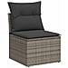 Set Divani Da Giardino 11 Pz Con Cuscini In Polyrattan Grigio - Foto miniatura 3