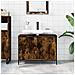 Mobile Lavabo Bagno Rovere Fumo 80x30x60 Cm Legno Multistrato - Foto miniatura 2