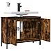 Mobile Lavabo Bagno Rovere Fumo 80x30x60 Cm Legno Multistrato - Foto miniatura 3