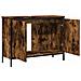 Mobile Lavabo Bagno Rovere Fumo 80x30x60 Cm Legno Multistrato - Foto miniatura 5