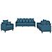 Set di Divani 3 pz con Cuscini Blu in Velluto - Foto miniatura 1