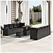 Set di Divani da Giardino  11 Pezzi con Cuscini Nero Rattan Sintetico Acacia, Set di Mobili da Giardino  3 Pezzi con Cuscini Nero Rattan Sintetico Acacia - Foto miniatura 2