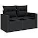 Set di Divani da Giardino  11 Pezzi con Cuscini Nero Rattan Sintetico Acacia, Set di Mobili da Giardino  3 Pezzi con Cuscini Nero Rattan Sintetico Acacia - Foto miniatura 4
