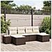 Set di Divani da Giardino 6 Pezzi con Cuscini Marrone Poly Rattan - Foto miniatura 2