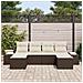 Set di Divani da Giardino 6 Pezzi con Cuscini Marrone Poly Rattan - Foto miniatura 3
