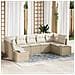 Set divani giardino da 7 pezzi con cuscini in rattan sintetico beige - Foto miniatura 2