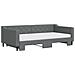 Divano Letto Estraibile Materassi Grigio Scuro 100x200 Tessuto - Foto miniatura 3
