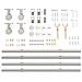 Kit Binari Porta Scorrevole 183 cm Acciaio Inossidabile Argento - Foto miniatura 8