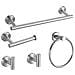 Set Di Porta Asciugamani Da Bagno In Acciaio Inox A 5 Pezzi - Design Forato Per Bagni Moderni Silver - Foto miniatura 1