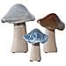 Set 3 Funghi Decorativi In Gres Ceramico Multicolore - Foto miniatura 1