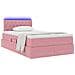 Letto con contenitore e LED con led Rosa 120 x 200 cm Velluto - Foto miniatura 3