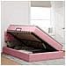 Letto con contenitore e LED con led Rosa 120 x 200 cm Velluto - Foto miniatura 4