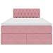 Letto con contenitore e LED con led Rosa 120 x 200 cm Velluto - Foto miniatura 8
