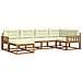 Set di divani da esterno con cuscino 6 pcs Naturale e Crema - Foto miniatura 1