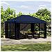 Gazebo da giardino con pareti laterali 4 × 3 m Blu - Foto miniatura 2
